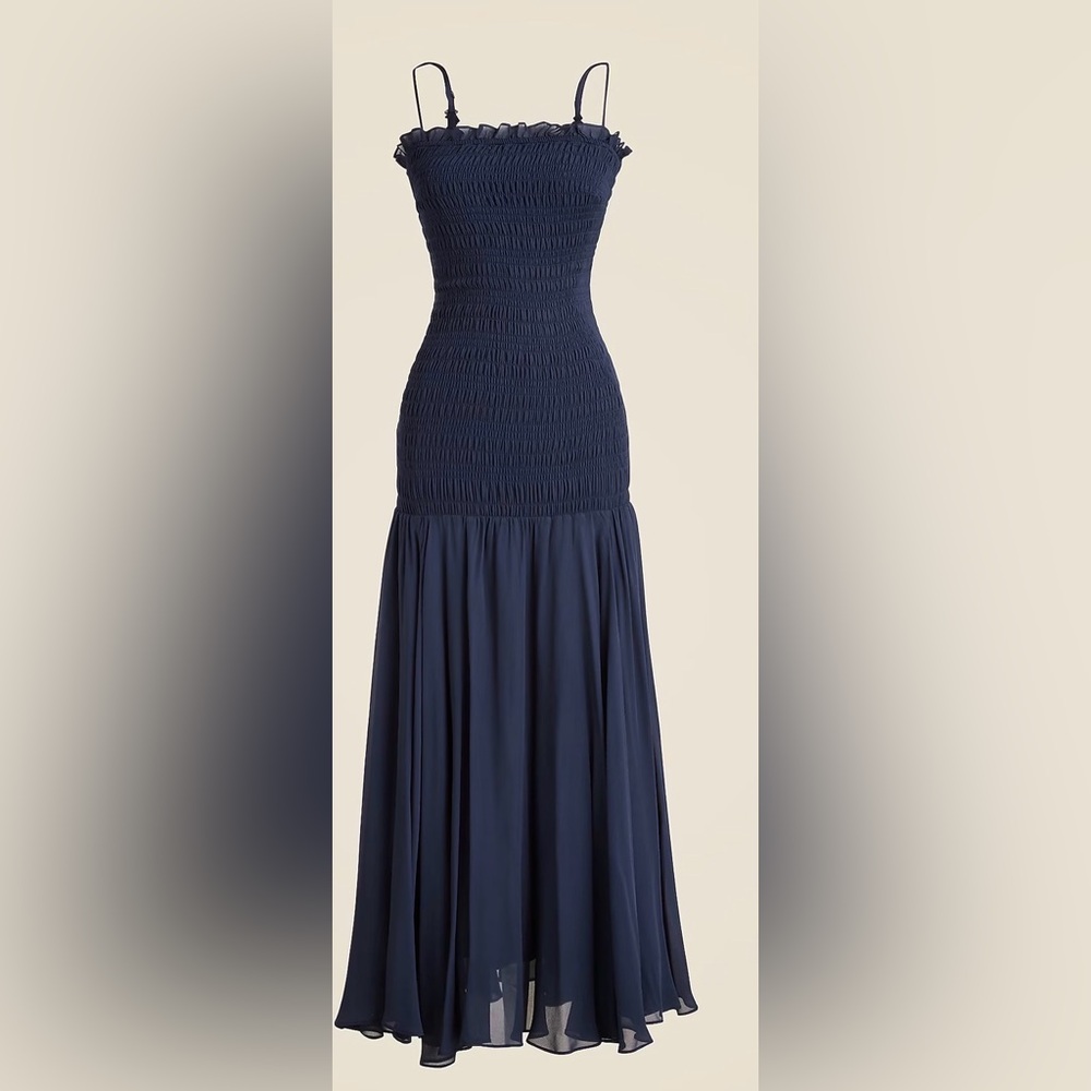 J. Crew Collection smocked chiffon dress